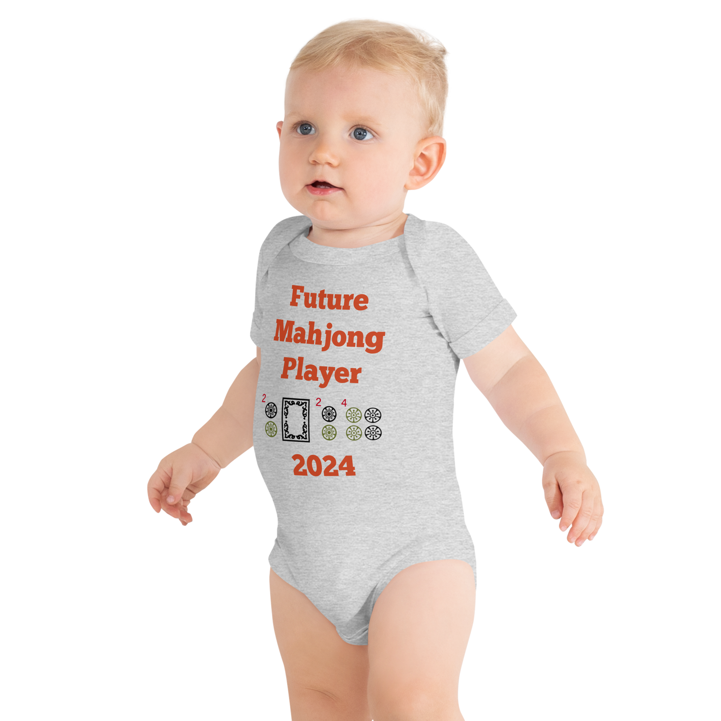 Future Mahjong Player 2024 or 2025 Baby Onesie - 5 colors Gender Reveal Pregnancy Surprise