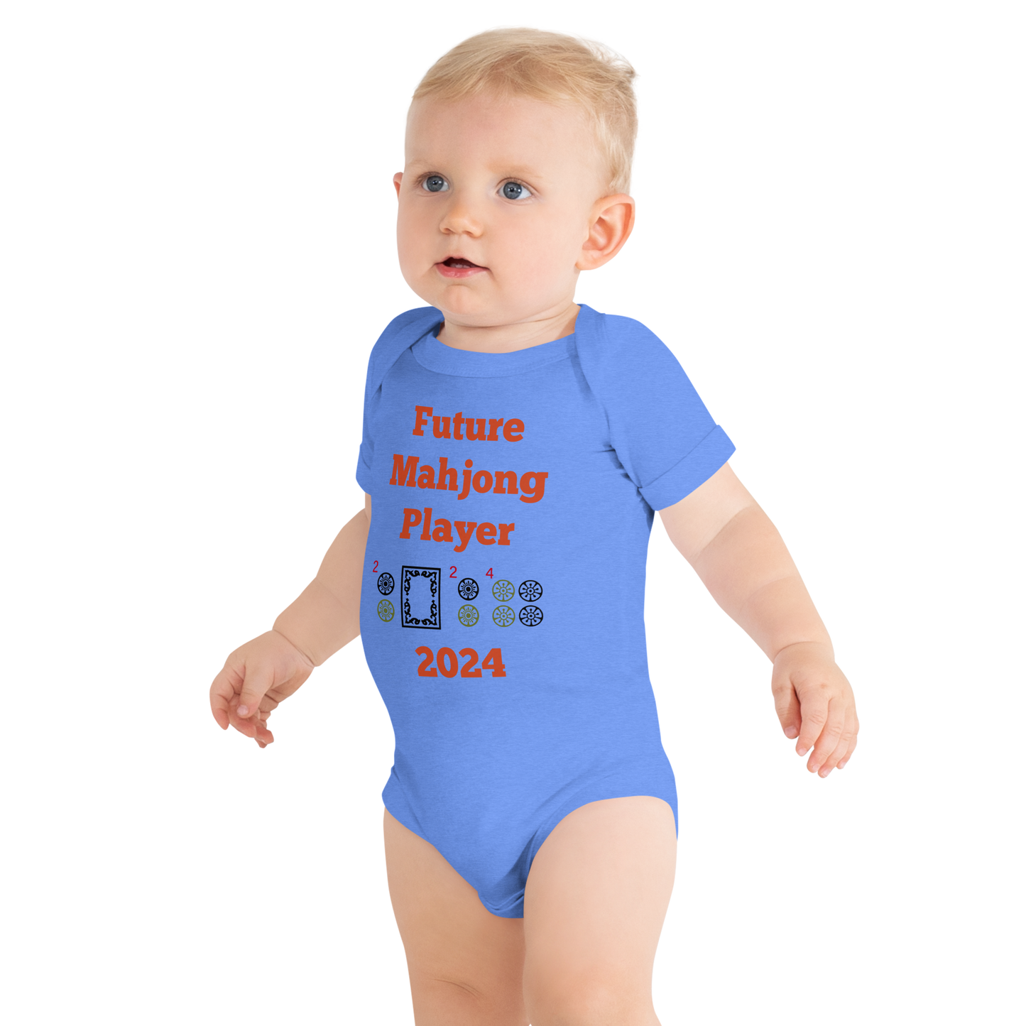 Future Mahjong Player 2024 or 2025 Baby Onesie - 5 colors Gender Reveal Pregnancy Surprise